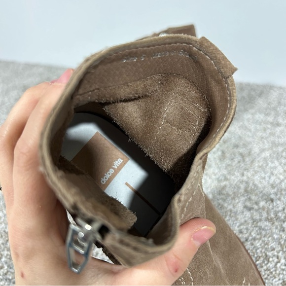 Dolce Vita Silma Western Leather Cowboy Bootie Tan Zipper Pointed Toe Size 6 - Picture 4 of 13